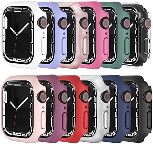 מארז Mocodi 12 Pack תואם ל- Apple Watch Gumper 45 ממ סדרה 7, סדרה 8 [ללא מגן מסך], מלא פגוש מחשב קשה מחשב